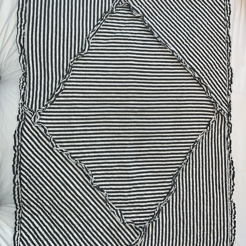 Pottery Barn Kids Quilt - Striped Black and White 36”x50”